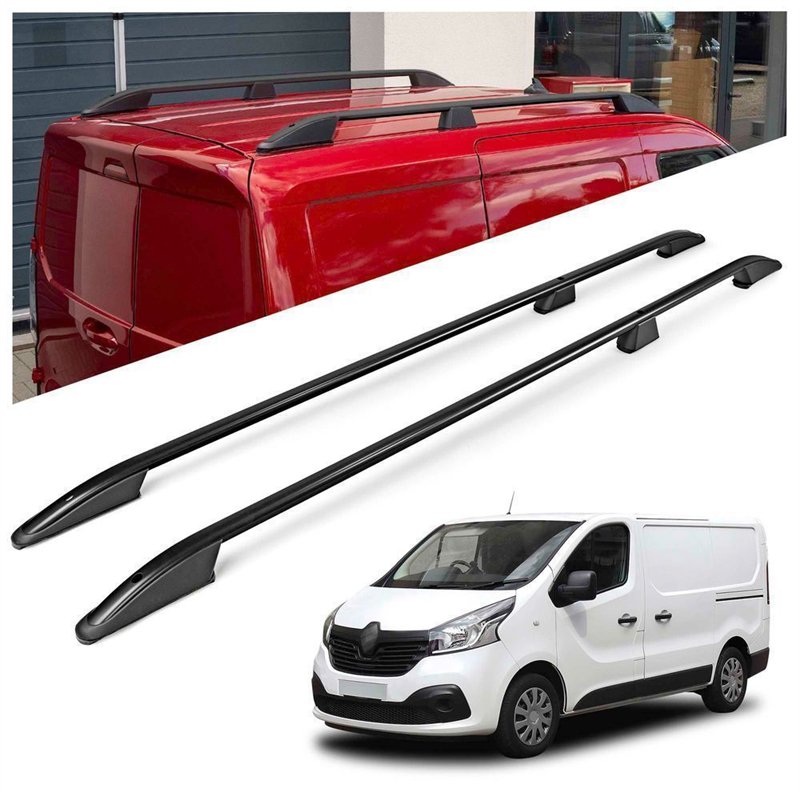 Roof rails for Renault Trafic III FG/JG L1 SWB 2014- Elegance Aluminum Pla