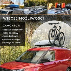 Roof rails for Renault Trafic III FG/JG L1 SWB 2014- Elegance Aluminum Pla