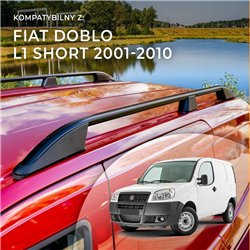 Roof rails for Fiat Doblo I 223 L1 2001-2010 Elegance Aluminum Plastic