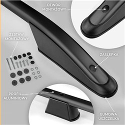 Roof rails for Fiat Doblo I 223 L1 2001-2010 Elegance Aluminum Plastic