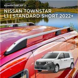 Roof rails for Nissan Townstar I NFK/XFK L1 Standard 2022- Elegance Alumin