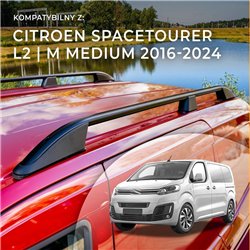 Roof rails for Citroen Spacetourer I V L2 M 2016-2024 Elegance Aluminum Pl