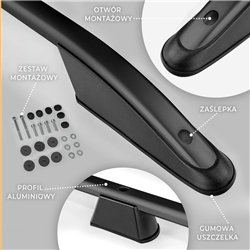 Roof rails for Opel Vivaro B X82 L2 LWB 2014-2019 Elegance Aluminum Plasti