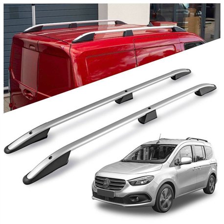 Roof rails for Mercedes EQT W420 2023- Elegance Silver Aluminum Plastic