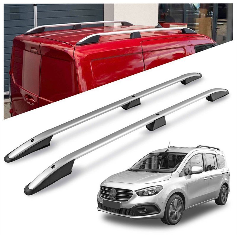 Roof rails for Mercedes EQT W420 2023- Elegance Silver Aluminum Plastic