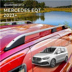 Roof rails for Mercedes EQT W420 2023- Elegance Silver Aluminum Plastic