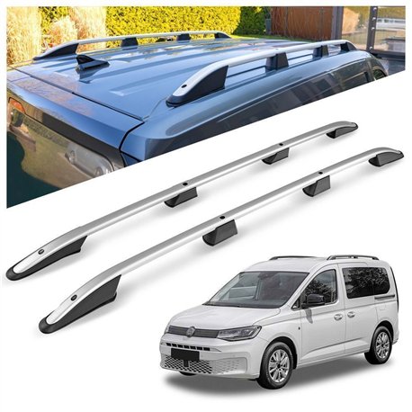 Roof rails for Volkswagen VW Caddy SB SK L2 Maxi 2020- Elegance Aluminum P