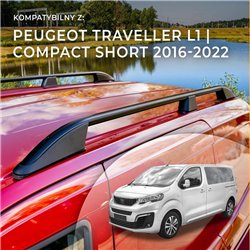 Relingi dachowe Peugeot Traveller I V L1 Compact 2016-2022 Alum