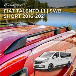 Roof rails for Fiat Talento II 296 X82 L1 SWB 2016-2021 Elegance Aluminum