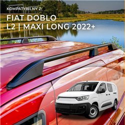 Roof rails for Fiat Doblo III 510/511 L2 Maxi 2022- Elegance Aluminum Plas