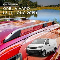 Relingi dachowe do Opel Vivaro C 2019- Elegance Aluminium plastik