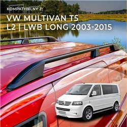 Roof rails for Volkswagen VW Multivan T5 L2 LWB 2003-2015 Elegance Aluminu