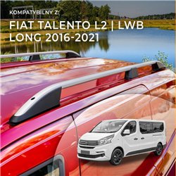 Roof rails for Fiat Talento II 296 X82 L2 LWB 2016-2021 Elegance Aluminum
