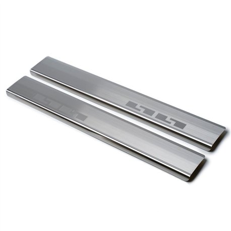 Front sill trims for Toyota IQ Hatchback AJ1 3D 2009-2014 steel brushed