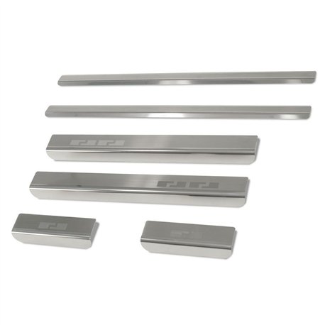 Sill trims for Skoda Yeti I (5L) 2009-2017 | Silver steel brushed