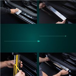 Sill trims for Skoda Yeti I (5L) 2009-2017 | Silver steel brushed