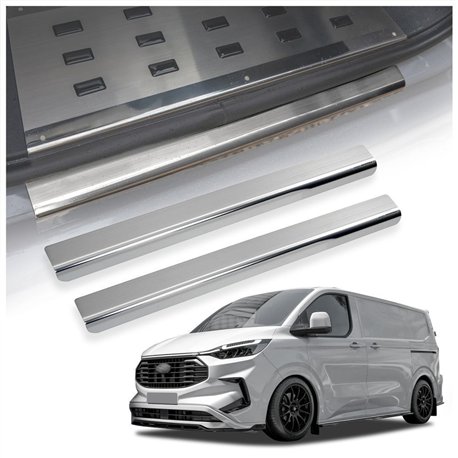 Listwy progowe przednie Ford Transit Custom II V710 2023- stal szczotkow