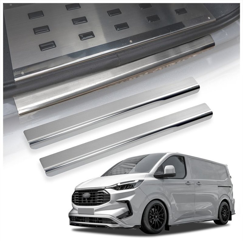 Listwy progowe przednie Ford Transit Custom II V710 2023- stal szczotkow