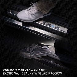 Listwy progowe Toyota Corolla Sedan XI E170 4D 2014-2018 stal szczotkowa