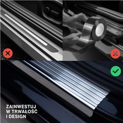 Listwy progowe przednie Citroen Berlingo III K9 2018- stal szczotkowane