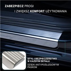 Sill trims for Volkswagen VW ID.7 Liftback ED 2023- Silver steel brushed