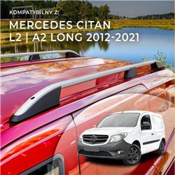 Roof rails for Mercedes Citan W415 L3 A3 2012-2021 Elegance Aluminum Plast