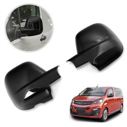 Mirror covers for Opel Zafira Life I (V) 2019- | Black ABS plastic Piano