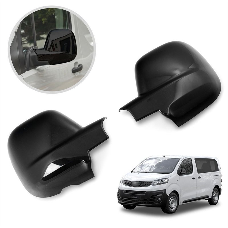 Mirror covers for Fiat Ulysse III (507) 2022- | Black ABS plastic Piano