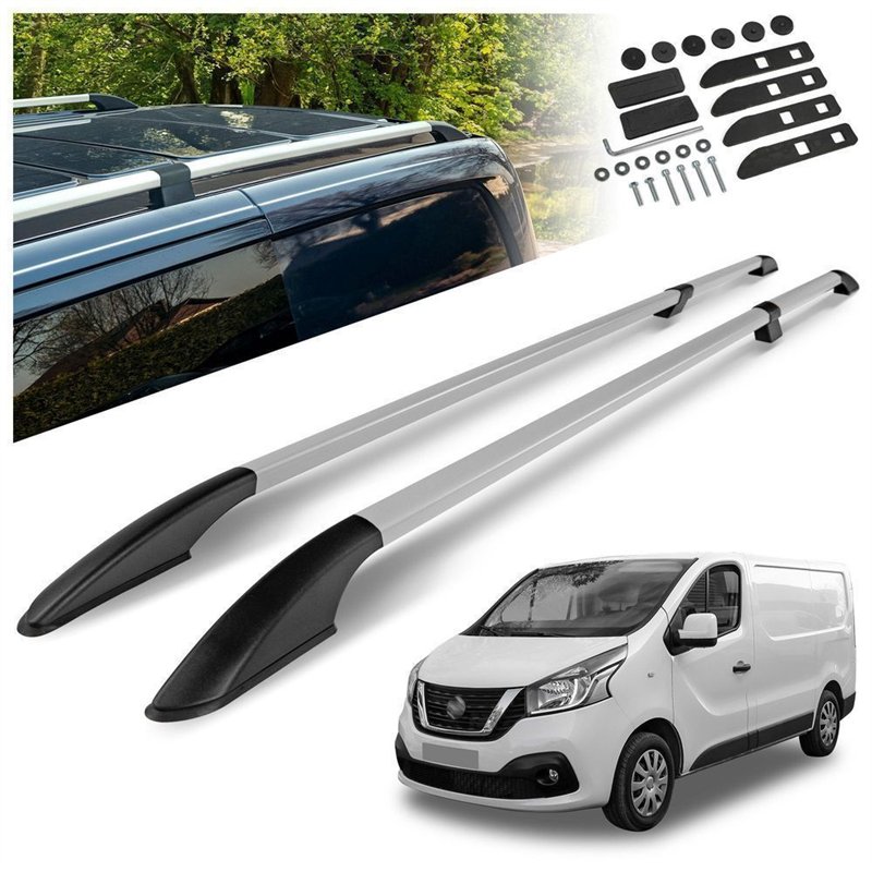 Split roof rails for Nissan NV300 I X82 L1 SWB 2016-2021 Solid Aluminum Pl