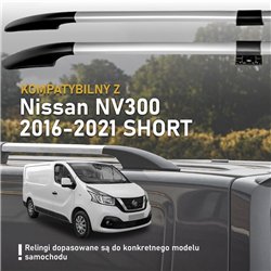 Split roof rails for Nissan NV300 I X82 L1 SWB 2016-2021 Solid Aluminum Pl