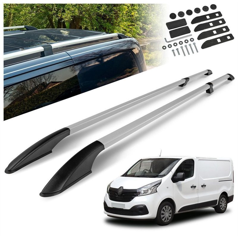 Split roof rails for Renault Trafic III FG/JG L1 SWB 2014- Solid Aluminum
