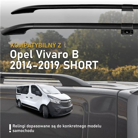 Relingi dachowe dzielone Opel Vivaro B X82 L1 SWB 2014-2019 Alumin