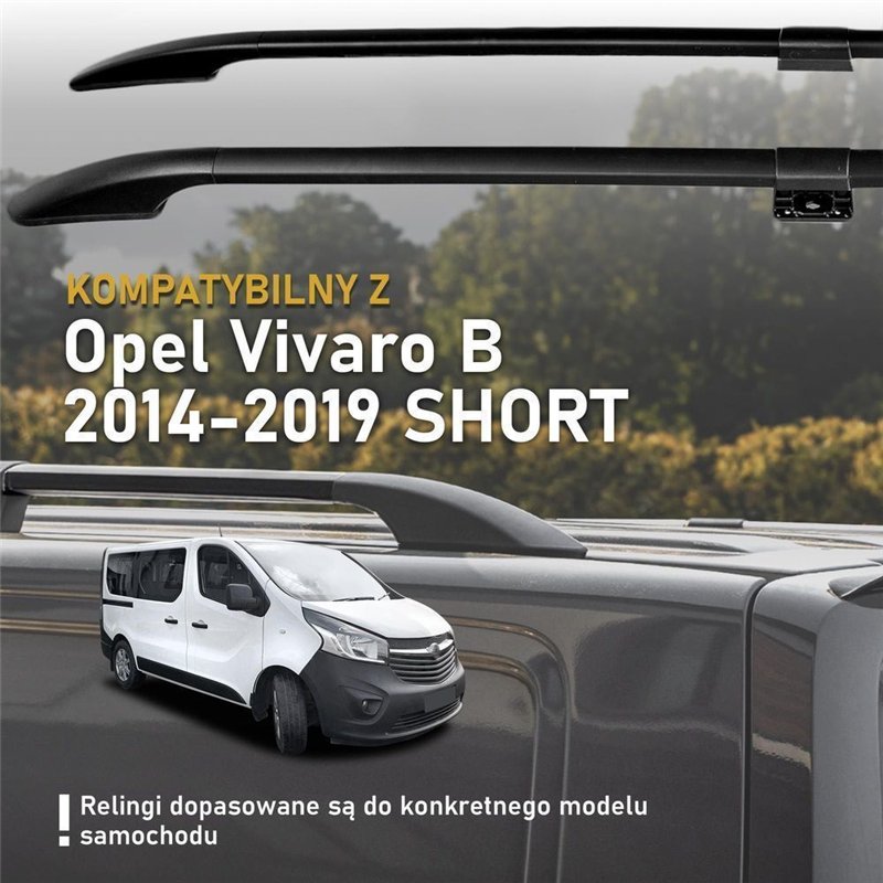 Relingi dachowe dzielone Opel Vivaro B X82 L1 SWB 2014-2019 Alumin