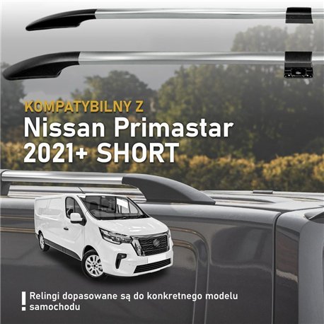 Relingi dachowe dzielone Nissan Primastar II X82 L1 SWB 2021- Alum
