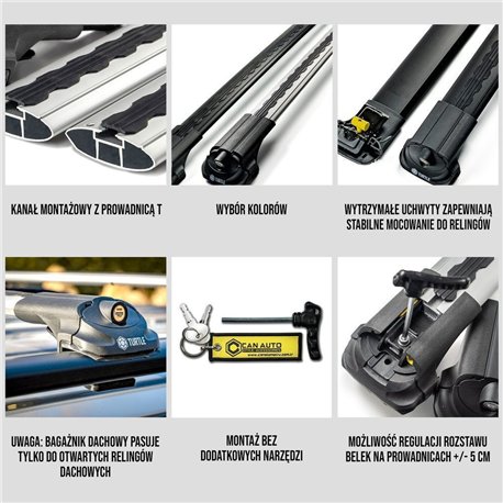 Bagażnik dachowy Peugeot 407 SW Kombi I 6E 2004-2011 Aluminium pla