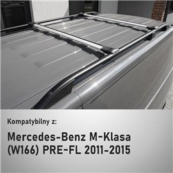 Bagażnik dachowy do Mercedes M-Klasa W166 PRE-FL 2011-2015 Alum