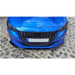 Front splitter for Peugeot 208 Hatchback II (P21 | U) 2019- Black ABS