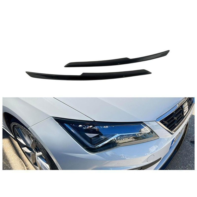 Headlight covers for SEAT Leon Hatchback III (5F) 5D 2012-2020 | Black ABS