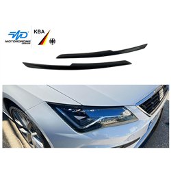 Headlight covers for SEAT Leon Hatchback III (5F) 5D 2012-2020 | Black ABS