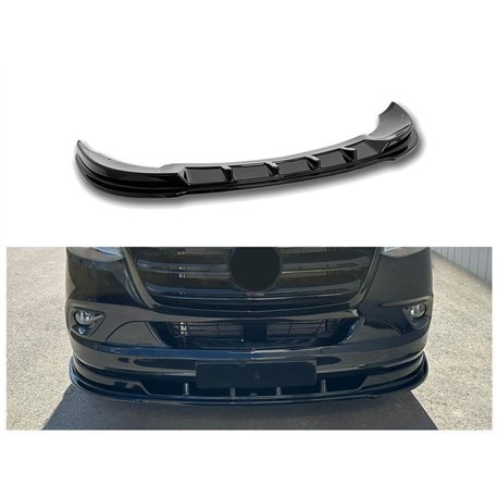 Front splitter for Mercedes Sprinter (W907) 2018- | Black ABS plastic Shiny