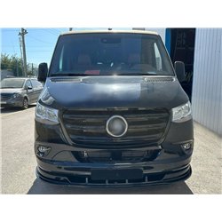 Front splitter for Mercedes Sprinter (W907) 2018- | Black ABS plastic Shiny