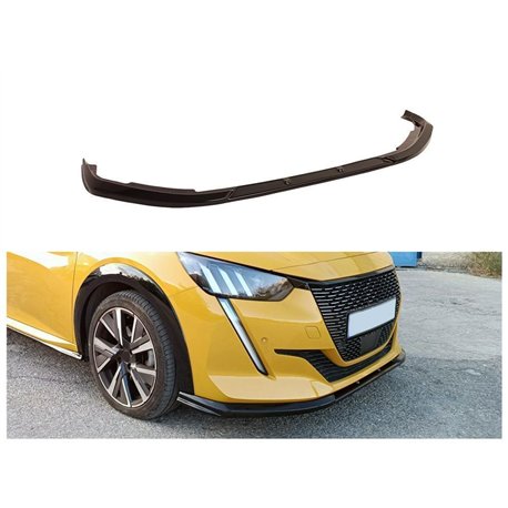 Front splitter for Peugeot 208 Hatchback II (P21 | U) 2019- Black ABS