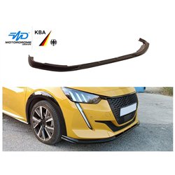 Front splitter for Peugeot 208 Hatchback II (P21 | U) 2019- Black ABS