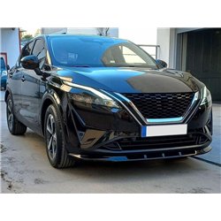 Front splitter for Nissan Qashqai III (J12) 2021- | Black ABS plastic Shiny