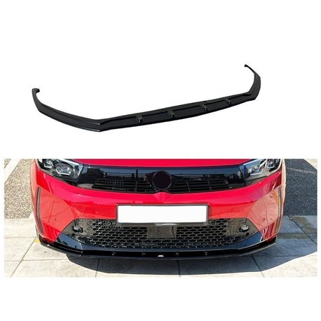 Front splitter for Opel Corsa Hatchback F (G2J0 | U) FL 2023- Black ABS
