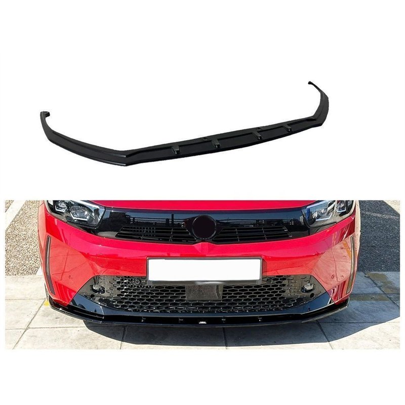 Front splitter for Opel Corsa Hatchback F (G2J0 | U) FL 2023- Black ABS