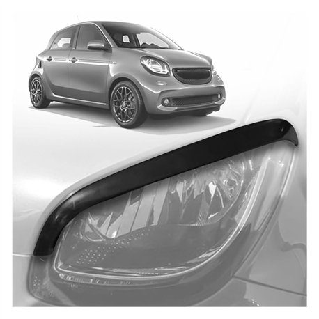 Headlight covers for Smart Forfour Hatchback II W453 5D 2014-2021 ABS