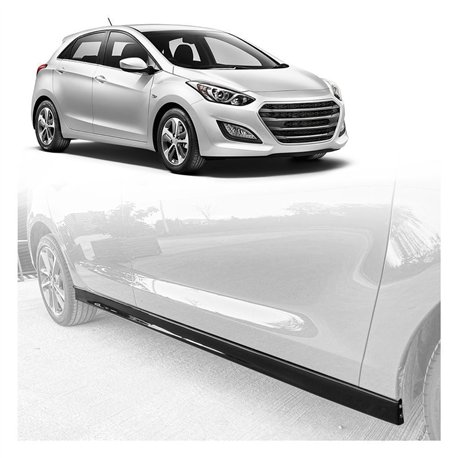 Side skirt extensions for Hyundai i30 Liftback III (PDE) 2016- | Black ABS