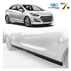 Side skirt extensions for Hyundai i30 Liftback III (PDE) 2016- | Black ABS