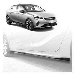 Side skirt extensions for Opel Corsa Hatchback F G2J0 U 2019- Black ABS